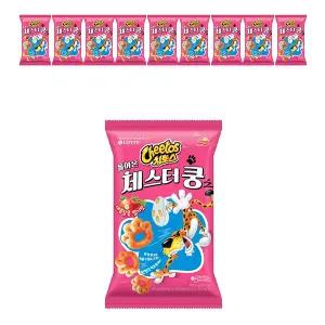 [소비기한 임박] 롯데웰프두 치토스 돌아온 체스터 쿵 새콤달콤딸기맛 55g, 10개