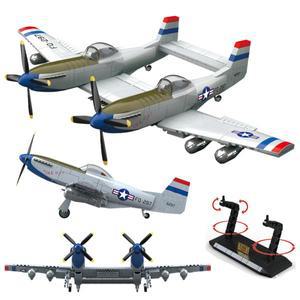 군사 빌딩 블록 F-82 트윈 머스탱 항  공군 무기 2 인승 전투기 WW2 모델 벽돌
