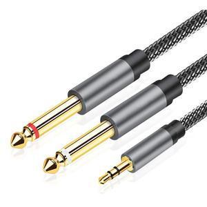 완벽호환 3.5mm ~ 듀얼 오디오 케이블 스테레오 Y-스플리터 코드 TRS AUX Male 스피커 증폭기 용 잭 어댑터