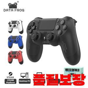 DATA FROG 블루투스 호환 무선 컨트롤러 PS4 슬림 프로 PC용 진동 6 축 모션 센서 조이스틱 게임용 패드