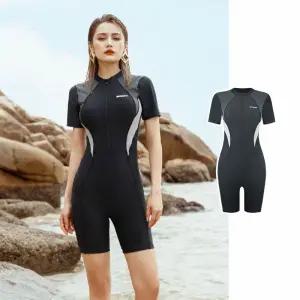 여자 실내 수영복 빅사이즈 아쿠아로빅 5부 반팔 전신