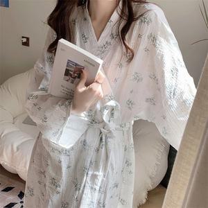유카타 잠옷 실내 수면 로브가운 기모노 가을용 전통