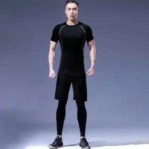 운동복 반팔 트레이닝복 세트 남자 라인 반바지 (WFGVSNA)