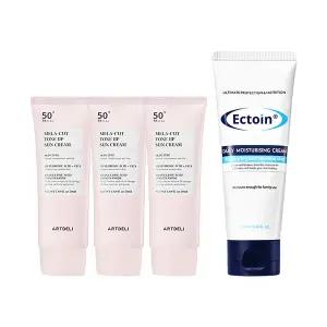 아트델리 톤업 선크림 50ml x3 + 쟈스 엑토인 멀티 보습크림 100ml