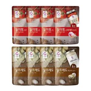 청정원 싱글파우치토마토소스 170g + 알프레도소스150g 각 4개 (총8개)