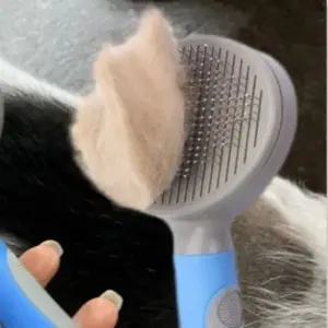 고품질 블루 1개 강아지 고양이 털 슬리커 원터치 죽은털 제 (WCA4B1E)