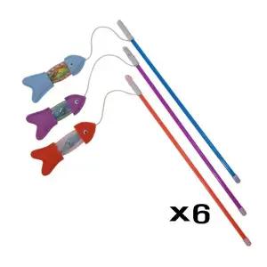 고품질 방울 물고기 낚시대 고양이 장난감 사냥놀이 X6(랜덤) (WCBA6A1)