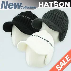 [햇츠온]3H4101 HatsON 브랜드 여성 남성 겨울 방한 비니 챙 햇 귀덮개 캡 모자 골프 등산 AA