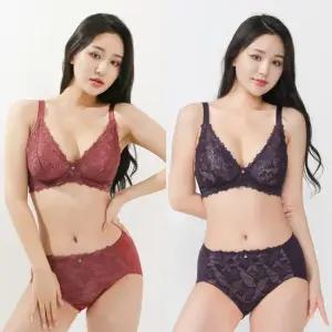 비너스 노와이어 레이스 풀컵 ABC 브라 팬티 세트 JBR8012S
