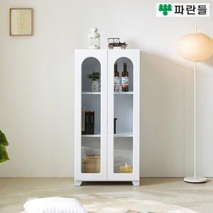 [착불배송] 파란들가구 화이트 600 유리문장식장 다용도수납장 거실장식장