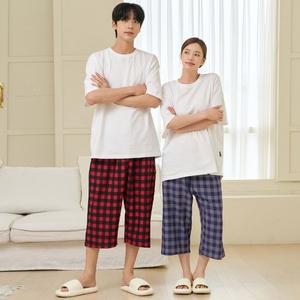 요루체크 덩크 7부 파자마바지 남여공용 여름잠옷 홈웨어 4colors