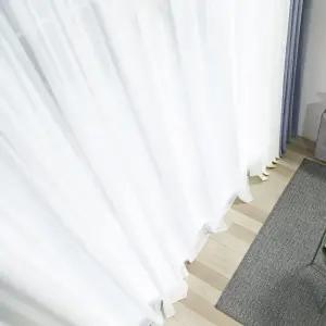 은은한 소프트 쉬폰커튼 핀형 긴창대폭 화이트