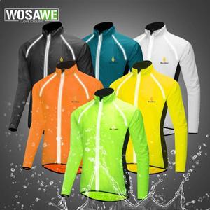 WOLFBIKE 사이클링 자켓 겨울 남성용 윈드 브레이커 발수 반사 MTB 자전거 긴 소매 앞 유리 코트 의류