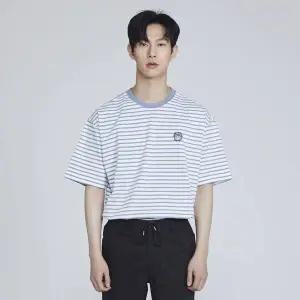 [버커루]남성 16수 노말 스트라이프 루즈핏 R넥 TS(B222TS050P)