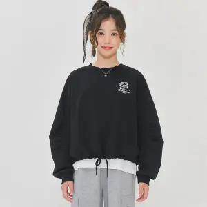 [오션스카이] 여아 소매 셔링 크롭 맨투맨 티셔츠-EEJG5160B03