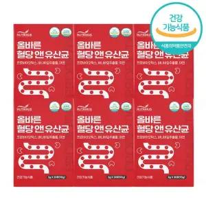 뉴트리너스 올바른 혈당 앤 유산균 (3g x 30포) 6박스