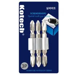 코텍 실버비트 3P K-9144 -O 충전드릴 십자드라이버 십자비트 일자비트 육각비트 비트세트