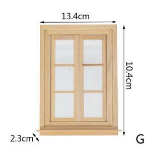 1/12 인형집 미니어처 문 창문 프레임 도색되지 않은 나무 외부 싱글 도어 Diy