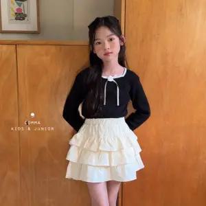 [연투] 콤마 25가을 꽃배색티 여아 가을 리본티셔츠 유아 키즈 초등학생 주니어 아동복