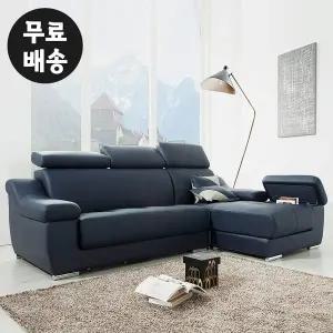 [벤티스가구]루다 초생피 가죽 소파 3인용 카우치 소파 편한 고급 넓은 쇼파 ㄱ자 거실 가구(네이비)