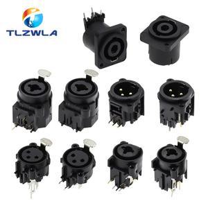 1PCS 3pin XLR 암 소켓 커넥터 패널 마운트 믹서 마이크 오디오 스피커 플러그 어댑터