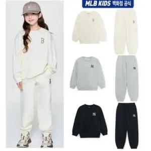 [MLB키즈](신세계 사우스시티)[백화점 공식] 25FW 베이직 스몰로고 맨투맨 세트 7AMTB1654/7APTB0154 (...