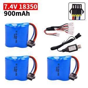 SM-4P 플러그 18350 HJ808 HJ813 UDI 001 UDI001 HQ960 원격 제어 고속 보트 배터리 용 7.4V 900mAh 리튬