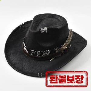 빈티지 인조 가죽 남성용 웨스턴 카우보이 모자 수제 신사 재즈 파나마 솜브레로