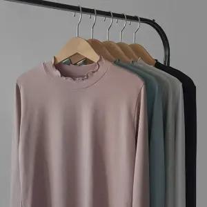 레이온 프릴넥 이너 슬림핏 가을 여성 긴팔 티셔츠 (5color)