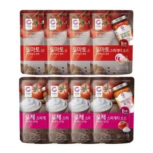 청정원 싱글파우치로제소스 170g  + 토마토소스 170g, 각 4개 (총8개)