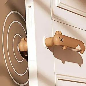 [골드스마일]회색냥 우 문고리 커버 고양이 소음방지