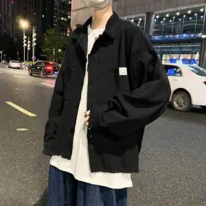 [골드스마일]남자 데이트 셔츠 20 대 코디 룩 아우터 면 자켓