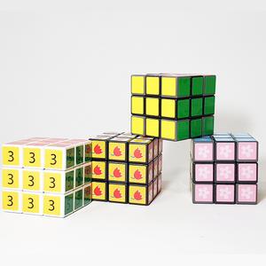 국산 천재큐브 3X3큐브 만국기 칼라 도형 숫자 꽃무늬