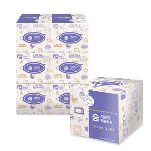 숨 정사각 각티슈 2겹 80매 x 48개입