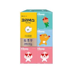 크리넥스 카카오프렌즈 디럭스 미니 230매 6개 1팩 (6개)