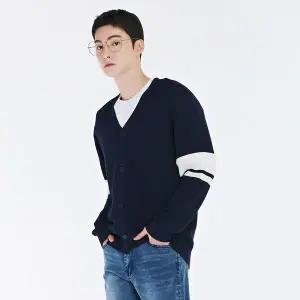[하프클럽/체이스컬트]남자 배색 가디건