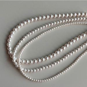 에이미유 실버925 크리스탈 진주 목걸이 2size 4mm 6mm