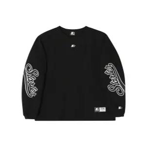 [스타터 블랙라벨]웨이브 로고 와플 롱슬리브 (블랙) SA243ILS28_BLK