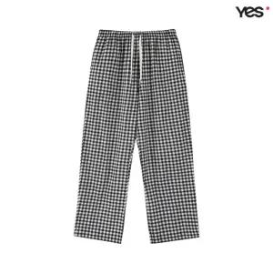 [롯데백화점]예스 블랙 고방체크 면소재 공용 이지웨어 하의 YSMEB252
