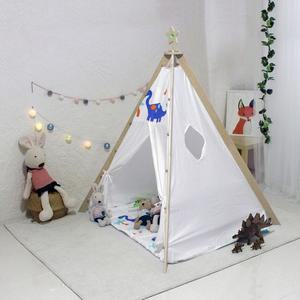 키즈돔 판타지 조명 원목 하우스 인디언텐트[공룡친구들] 플레이텐트 놀이텐트
