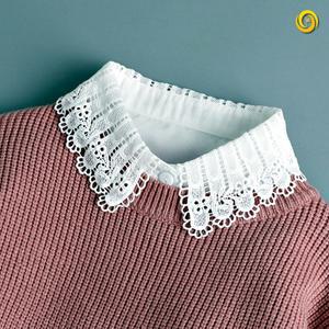목 레이스 프릴 넥 레이스 카라 페이크 셔츠 목 블라우스