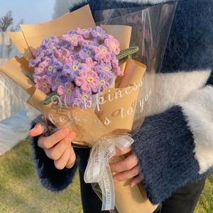 꽃다발 손으로 짠 인공 꽃 부케 홈 데코 축제 결혼식 생일 선물