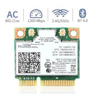 랜선젠더 듀얼 밴드 와이파이 카드 무선 블루투스 40 무선 랜 AC7260 7260HMW 미니 PCI-E 24G 5Ghz 802 11a