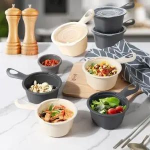 손잡이쿡앤밥 275ml 10P 밥냉동보관 밥소분용기 미니반찬통 원형 (WFJCXQZ)