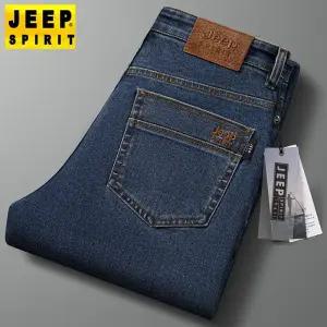 JEEP SPIRIT 남성 청바지 오버핏 스판 일자 빅사이즈 가을 겨울 캐주얼 데님 팬츠