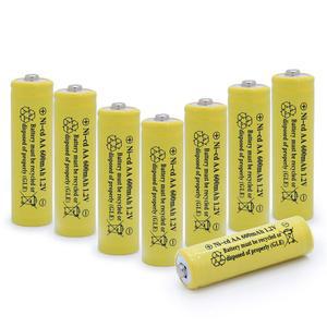 야외 태양광 조명용 2A 배터리용 충전식 배터리(8팩 AA 옐로우) QBLPOWER 니-cd aa 600mah 1.2V