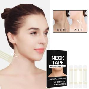 20pcs 패치 티 안나는 목 리프팅 테이프 방수 탄력 주름 제거 V 리프트 얼굴 접착 스티커 턱을 조이십시오