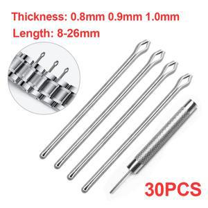 30pcs 스테인레스 스틸 시계 밴드  핀 0.8/0.9/1.0mm 분할 18mm 20mm 22mm 8mm-26mm 팔찌 바 스트랩 연결