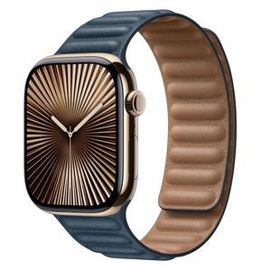 Apple 시계 밴드 용 가죽 링크 44mm 38 42 마그네틱 루프 팔찌 iWatch seires SE 6 7 8 9 10 ultra2 스트랩