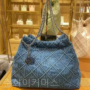 [토리버치？][선물포장]여성가방 플레밍 소프트 데님 드로우스트링 쇼퍼백 159265 426